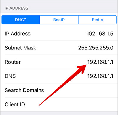 Find router IP on iOS