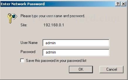 default password for tenda router